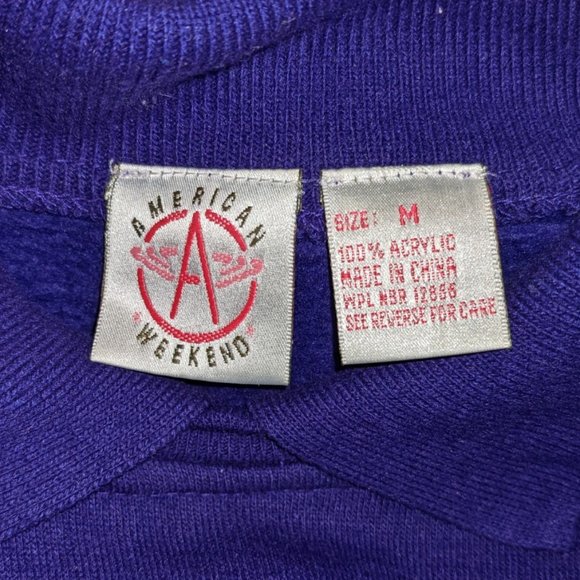 80s Purple + Red Collared Sweater by American Weekend - Picture 3 of 3